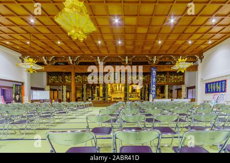 Takayama, Japan - October 2, 2019: View of the interior of the Shinshuotaniha Shoren Temple, in Takayama, Japan Stock Photo