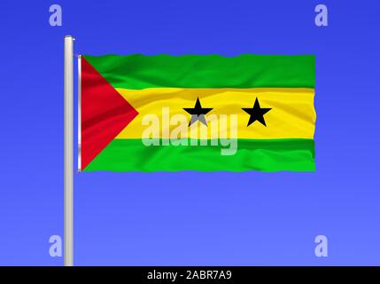 Flagge von Sao Tome und Principe Stock Photo