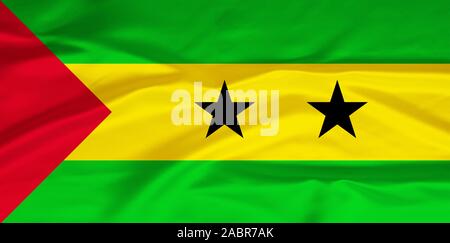 Flagge von Sao Tome und Principe Stock Photo