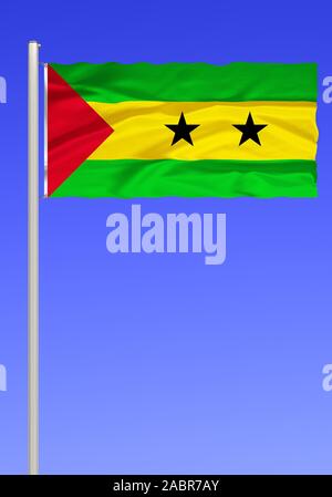 Flagge von Sao Tome und Principe Stock Photo