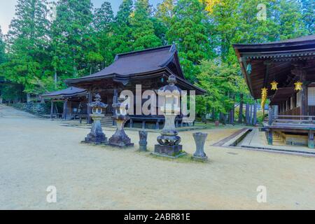 Koyasan, Japan - October 7, 2019: View of the Danjo Garan Sacred Temple Complex, in Mount Koya (Koyasan), Japan Stock Photo