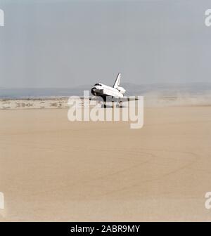 Space shuttle Atlantis landing at Edwards Air Force Base in California ...
