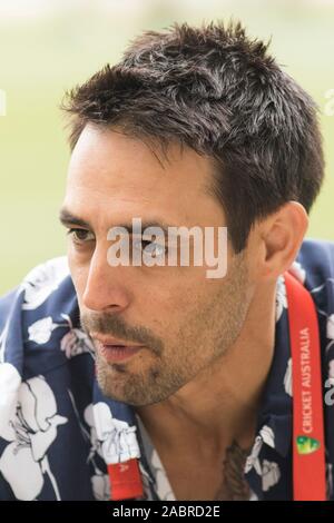 Adelaide, Australia 29 November 2019. Former Australian fast bowler Mitchell Johnson seen  at the start of   the 2nd Domain Day Night test between Australia and Pakistan at the Adelaide Oval. Australia leads 1-0 in the 2 match series .Credit: amer ghazzal/Alamy Live News Stock Photo