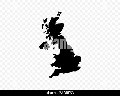United Kingdom map on transparent background. Vector illustration. Stock Vector
