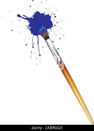 Art brushes with colorful dripping paint illustration. Stock Vector