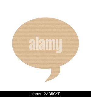 Bubble speech template. Shape of a elliptical. The texture of the cardboard. Vector illustration. Communication on the website. Stock Vector
