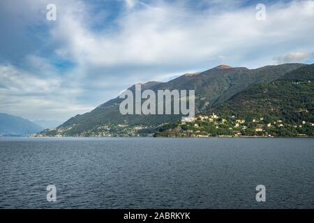 Cruise on a ferry boat in the Swiss part of Lake Maggiore, Canton Ticino, Switzerland Stock Photo