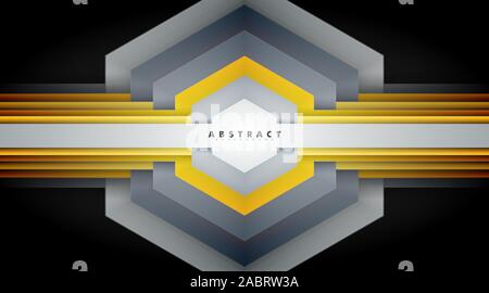 Abstract vector background. geometric hexagon shape texture overlapping . Layout design Stock Vector