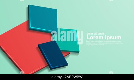 abstract vector background. overlapping red green blue squares. design for any background Stock Vector