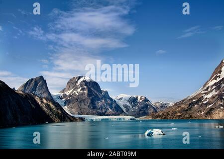 Europe, Greenland, Prince Christian Sound, (Greenlandic: Ikerasassuaq), in the mist Stock Photo