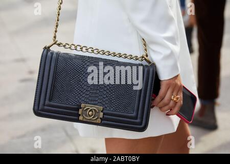 black crocodile chanel bag