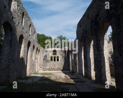 The Great Basilica from the early 16th century AD in Butrint in Albania Stock Photo
