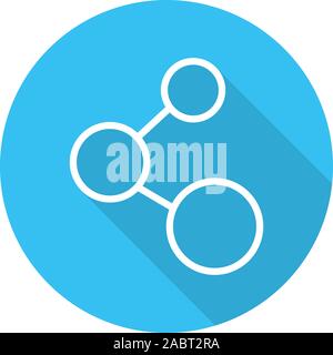 Network connection sign. Lan. Flat linear long shadow web icon. Vector line symbol Stock Vector