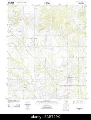 USGS TOPO Map Oklahoma OK Stonewall 20121206 TM Restoration Stock Photo