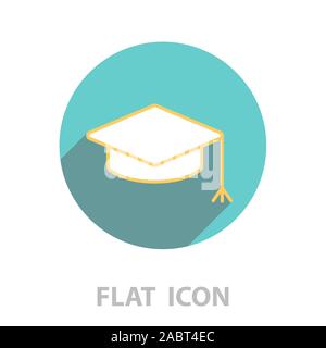 Graduation hat cap line art icon Stock Vector