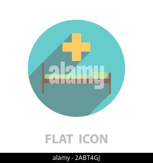 hospital bed and the cross icon. vector illustration Stock Vector