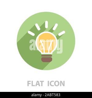 light sign ideas (lightbulb), web icon. vector design Stock Vector