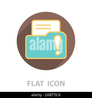 Isolated file folder icon with an exclamation sign Stock Vector