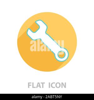 wrench line icon, vector illustration Stock Vector