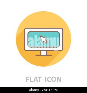 Monitor, linear icon. vector illustration Stock Vector