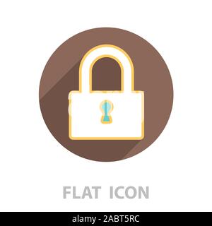 Padlock line icon, vector illustration Stock Vector