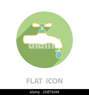 Water tap vector line icon Stock Vector
