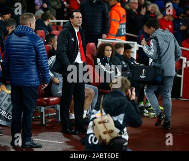 London, UK. 28th Nov, 2019. LONDON, United Kingdom, NOVEMBER 28 during Europa League Group F between Arsenal and Eintracht Frankfurt at Emirates stadium, London, England on 28 November 2019. Credit: Action Foto Sport/Alamy Live News Stock Photo