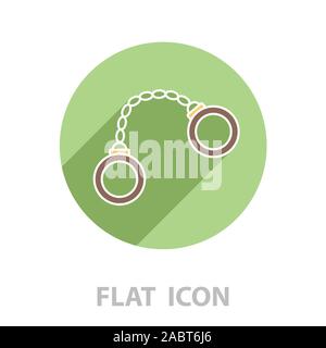 Handcuffs line icon. vector illustration Stock Vector