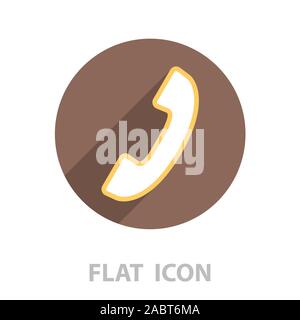 Phone handset line icon Stock Vector