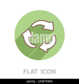 rotation arrows in a circle line icon. Stock Vector