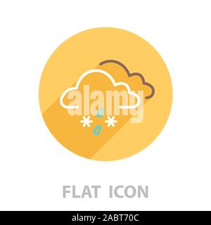 Cloud with Snow and Rain icon Stock Vector