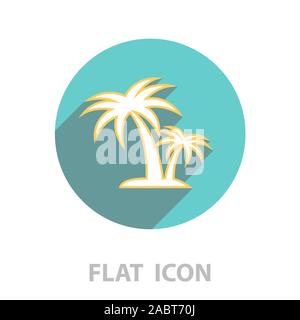 palm tropical tree line icon silhouette. Stock Vector