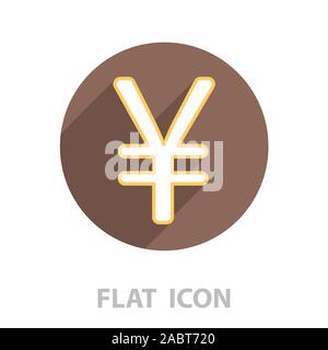 Chinese yuan (Japanese yen) line icon. Stock Vector