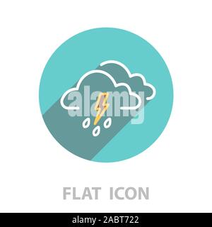 Cloud thunderstorm lightning rain icon Stock Vector
