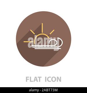 Sunny, windy, sky icon. Stock Vector