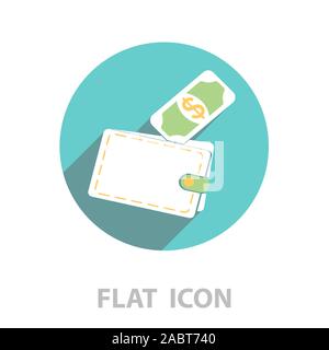 wallet with money icon. vector illustration Stock Vector