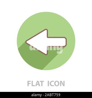 Arrow points to the left line icon Stock Vector