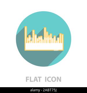 Audio equalizer line icon technology, pulse musical. Stock Vector