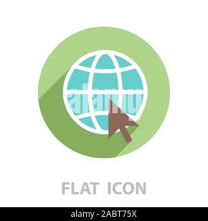 Globe (go to web) icon. Vector design Stock Vector