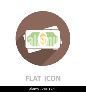 Flat icon of money vector icon Stock Vector