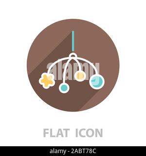 Baby crib hanging toy icon line Stock Vector