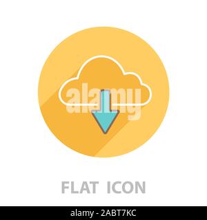cloud download line icon Stock Vector