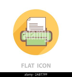 Printer icon, vector illustration. Flat design style Stock Vector