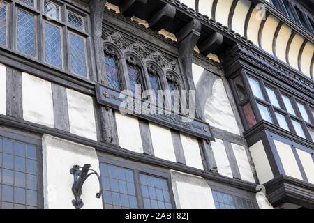 Viewed here on a delightful autumn day is but a small fraction od Shrewsbury's timber-framed buildings. The town has some 660 Listed buildings. Stock Photo