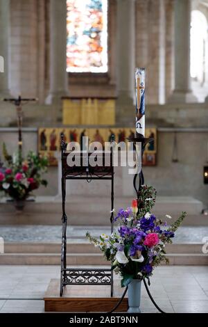 Fleury Abbey is one of the most celebrated Benedictine monasteries.  The choir.  Saint Benoit sur Loire.  France. Stock Photo