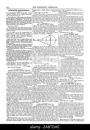 INTERESTING CORRESPONDENCE. MARSHALL S. BIDWELL JR., scientific american, 1860-11-03 Stock Photo