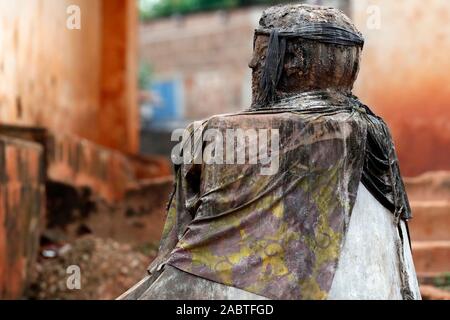 Legba voodoo protection outside a house.  Togoville. Togo. Stock Photo