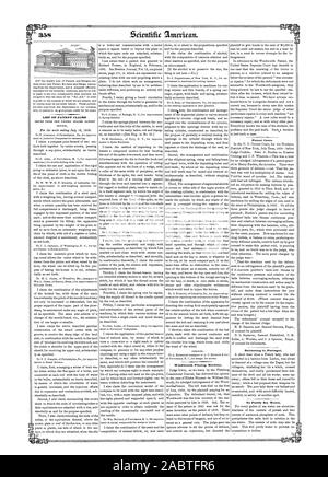 DESIGNS. LIST OF PATENT CLAIMS ISSUED FROM THE UNITED STATES PATENT OFFICE. Patent Cases. Ballooning In Portugal. Woodworth Planing Machine. To Purify Sea Water., scientific american, 1850-07-27 Stock Photo