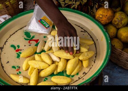 Shea butter sold at Kpalime market, Togo. Stock Photo