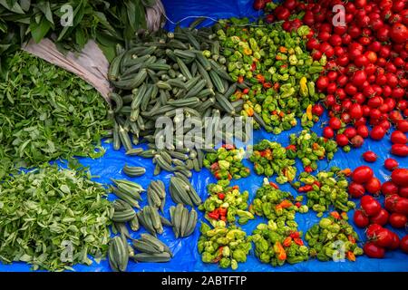 Vegetables sold at Kpalime market, Togo. Stock Photo